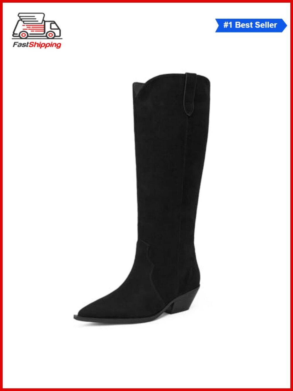 ✨ Women's Knee High Western Riding Boots Pointed Toe 2" Chunky Block Heel